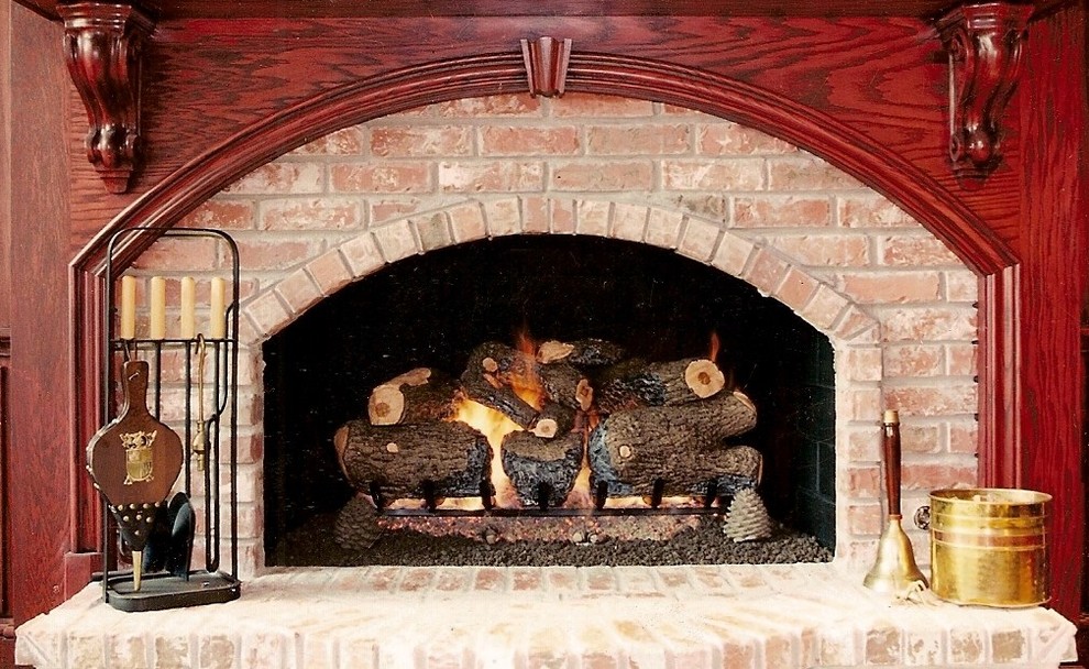 Gas logs Traditional Family Room Oklahoma City by J C Swanson's