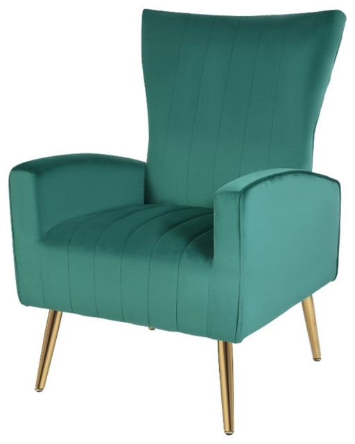 Homycasa Accent Chair Green Velvet Upholstered High Back Armchair