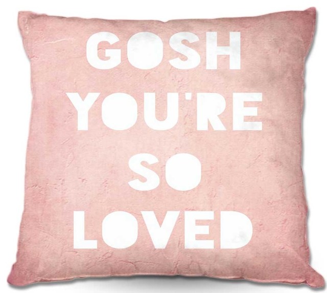 Loved Pink Throw Pillow, 20"x20"