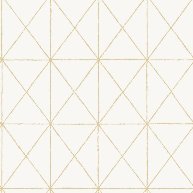 White and Gold Get In Line Peel and Stick Wallpaper Bolt