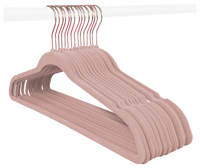 Closet Complete - Closet Complete Rose Gold Hook Velvet Hangers, 120 ...