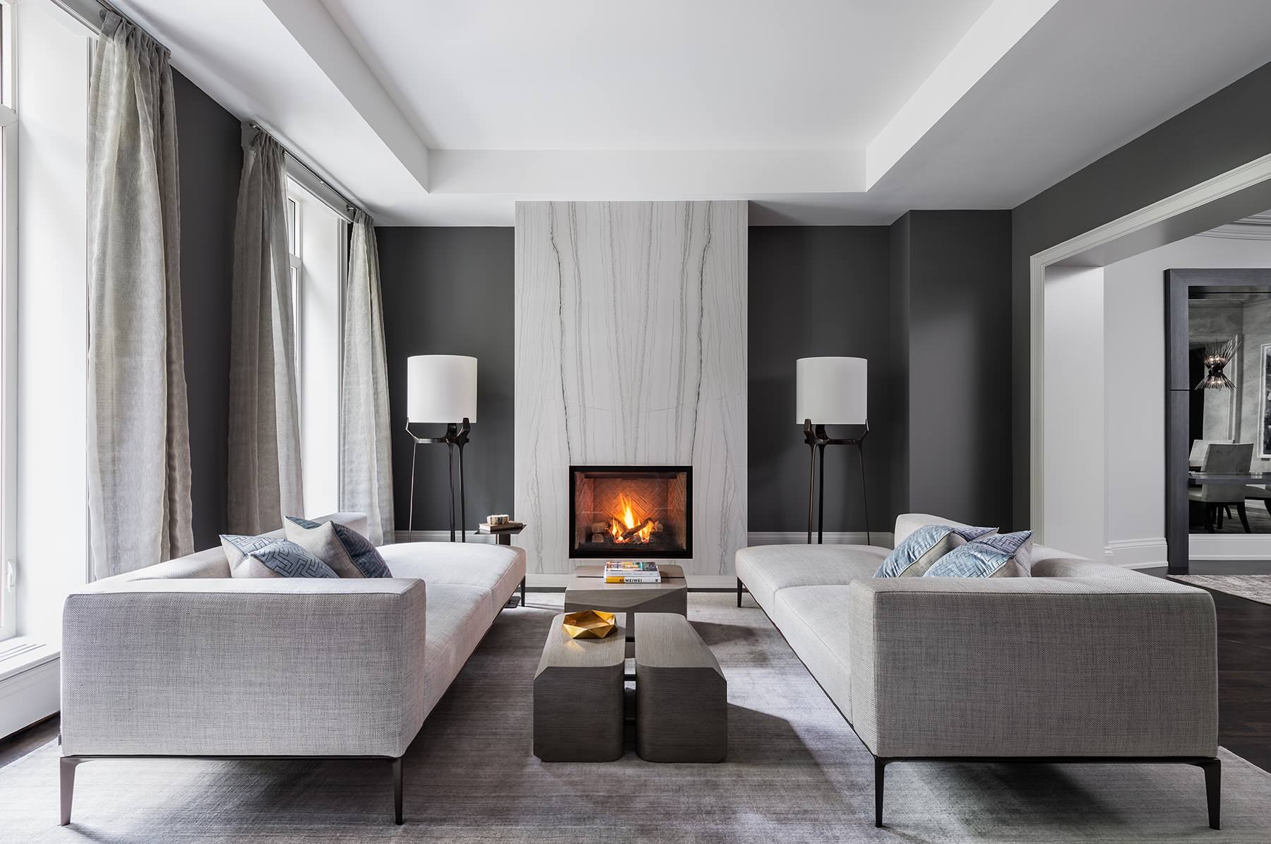 Black Cream Gray And White Living Room