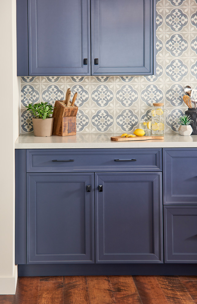 Modern Contemporary Spanish Kitchen In Blue And Rustic Alder Mediterranean Kitchen San Diego By Ultracraft Cabinetry