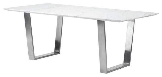 Dining Table, White Marble and Gold by Nuevo  Modern  Dining Tables 