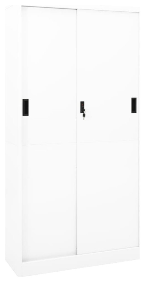 vidaXL Office with Sliding Door White 35.4"x15.7"x70.9" Steel