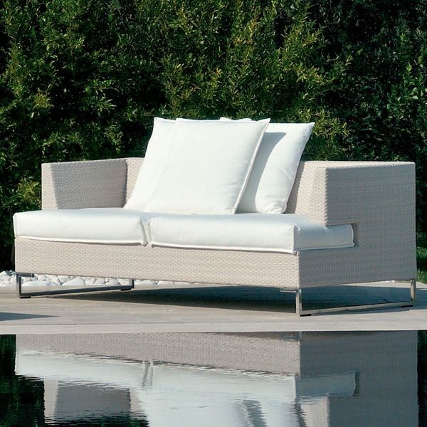 Outdoor Sofa in White Wicker - Outdoor Sofas - Chicago - by Home