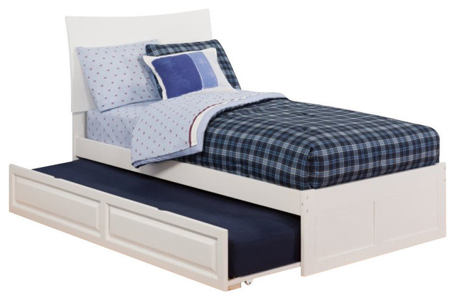 Atlantic Furniture Soho Bed With Urban Trundle, White, Twin Size