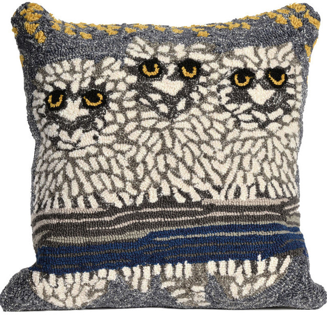 Frontporch Owls Night Square Pillow 18 Contemporary Outdoor