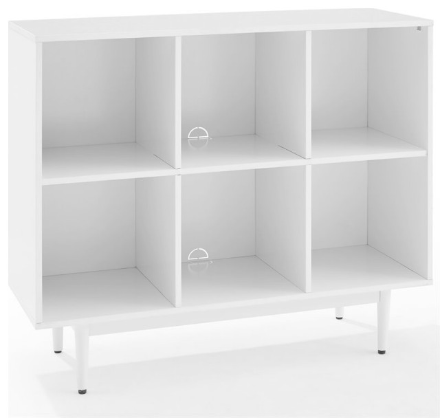 Crosley Liam 6 Cubby Wooden Bookcase in White