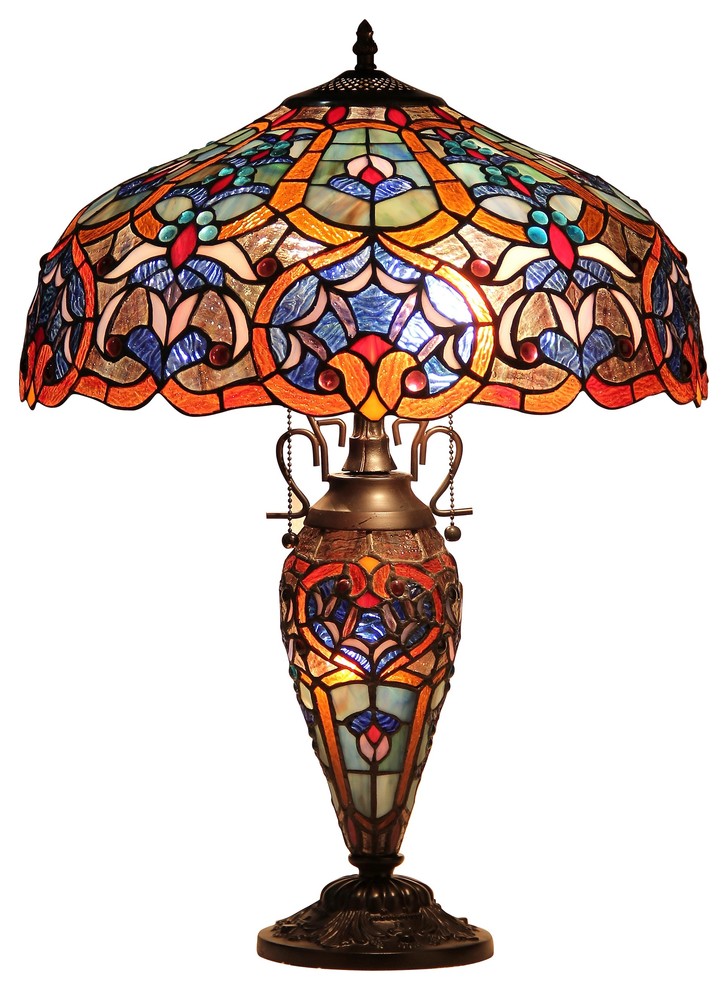 Sadie 3-Light Victorian Double Lit Table Lamp