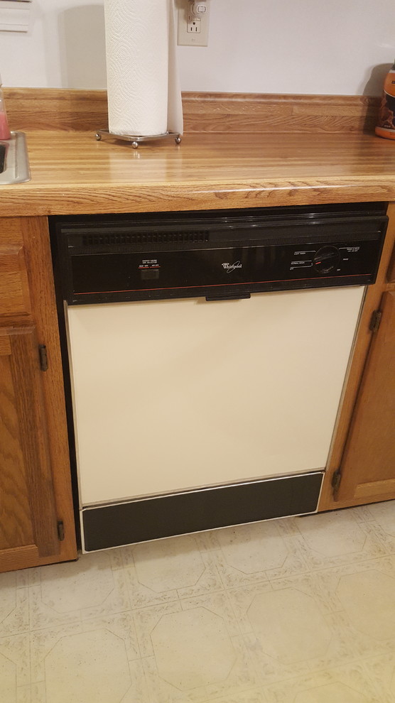 bisque appliances in dated kitchen help with facelift
