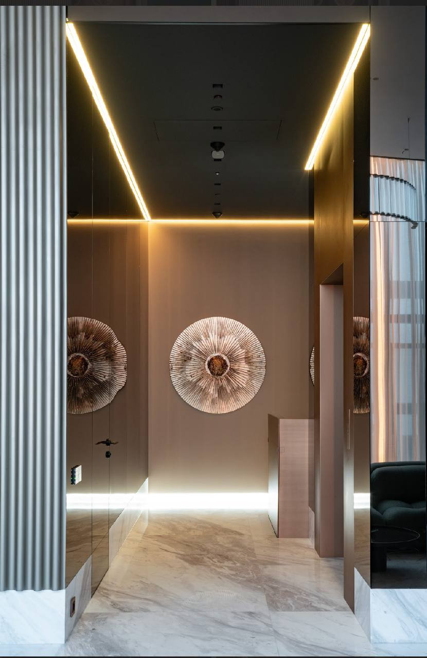 Зеркальные панели со скрытой дверью