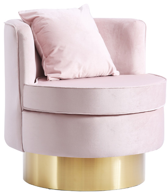 Kendra Pink Velvet Accent Chair Pink