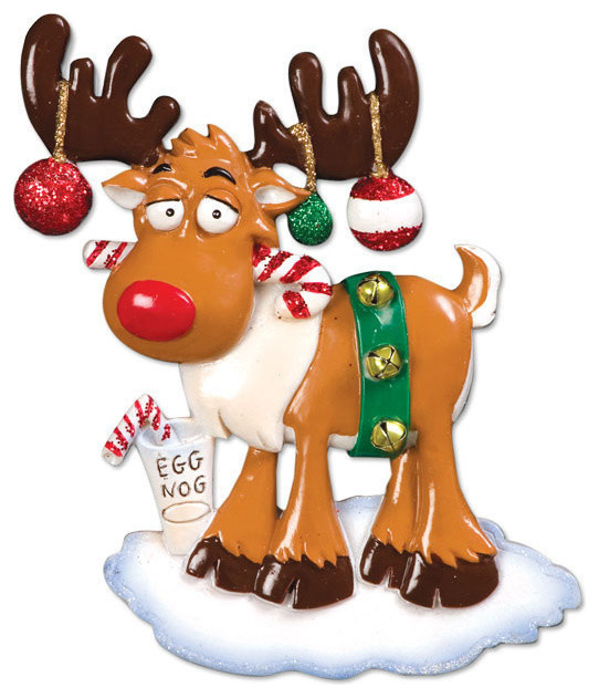 Personalizable General Christmas Moose Ornament