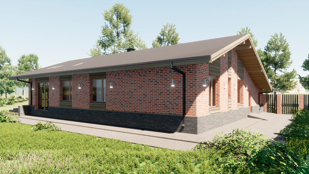 Одноэтажный дом со вторым светом