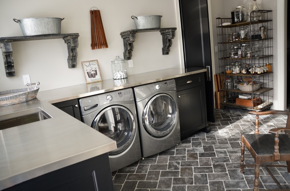 Colonial Cape Cod Residence Transitional Laundry Room Toronto
