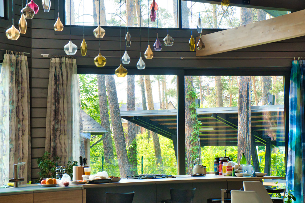 Одноэтажный загородный дом с вторым светом