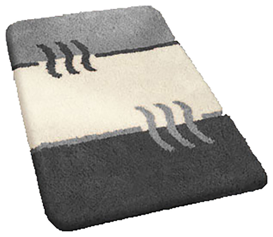 Platinum Modern Non Slip Washable Bathroom Rug, Fiesta Contemporary