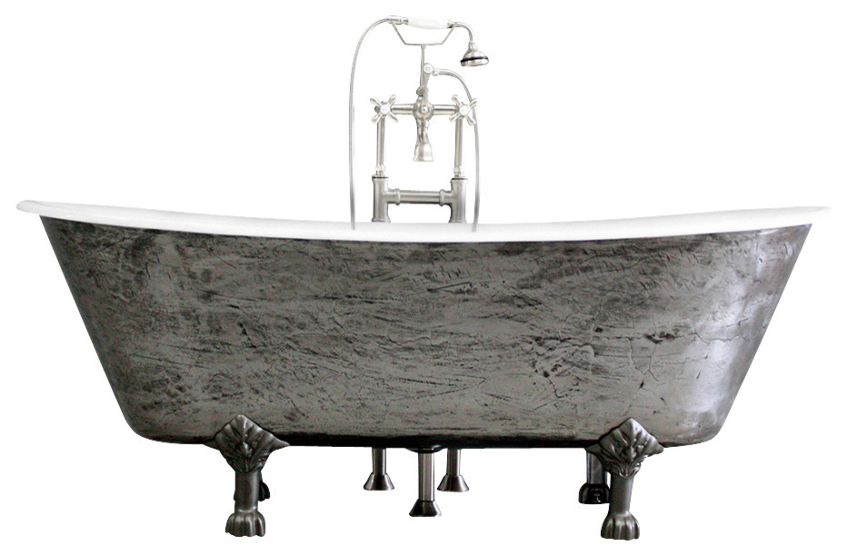 The Colchester 68" Cast Iron French Bateau Tub With Drain