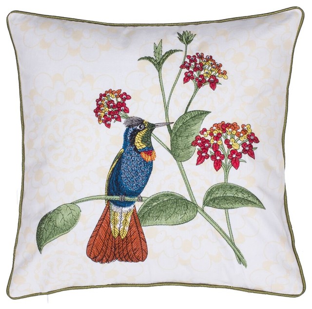 rizzy home flora embroidery decorative filled pillo