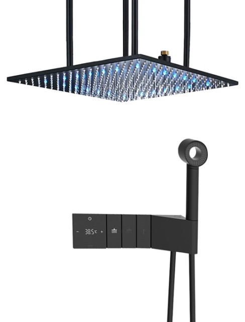 Fontana 24" LED Digital Rainfall Shower System & Handheld Shower, Matte ...
