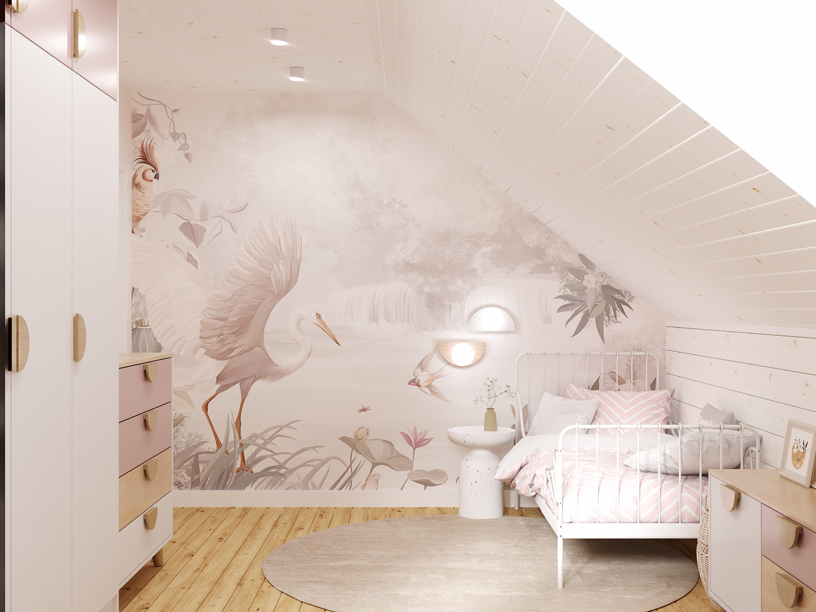 Дизайн 2го этажа в доме из бруса