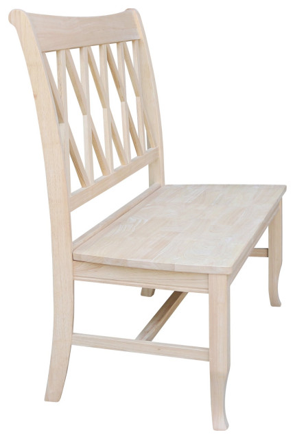 Farmhouse Dining Bench, Rubberwood Construction With X-Shaped Back ...