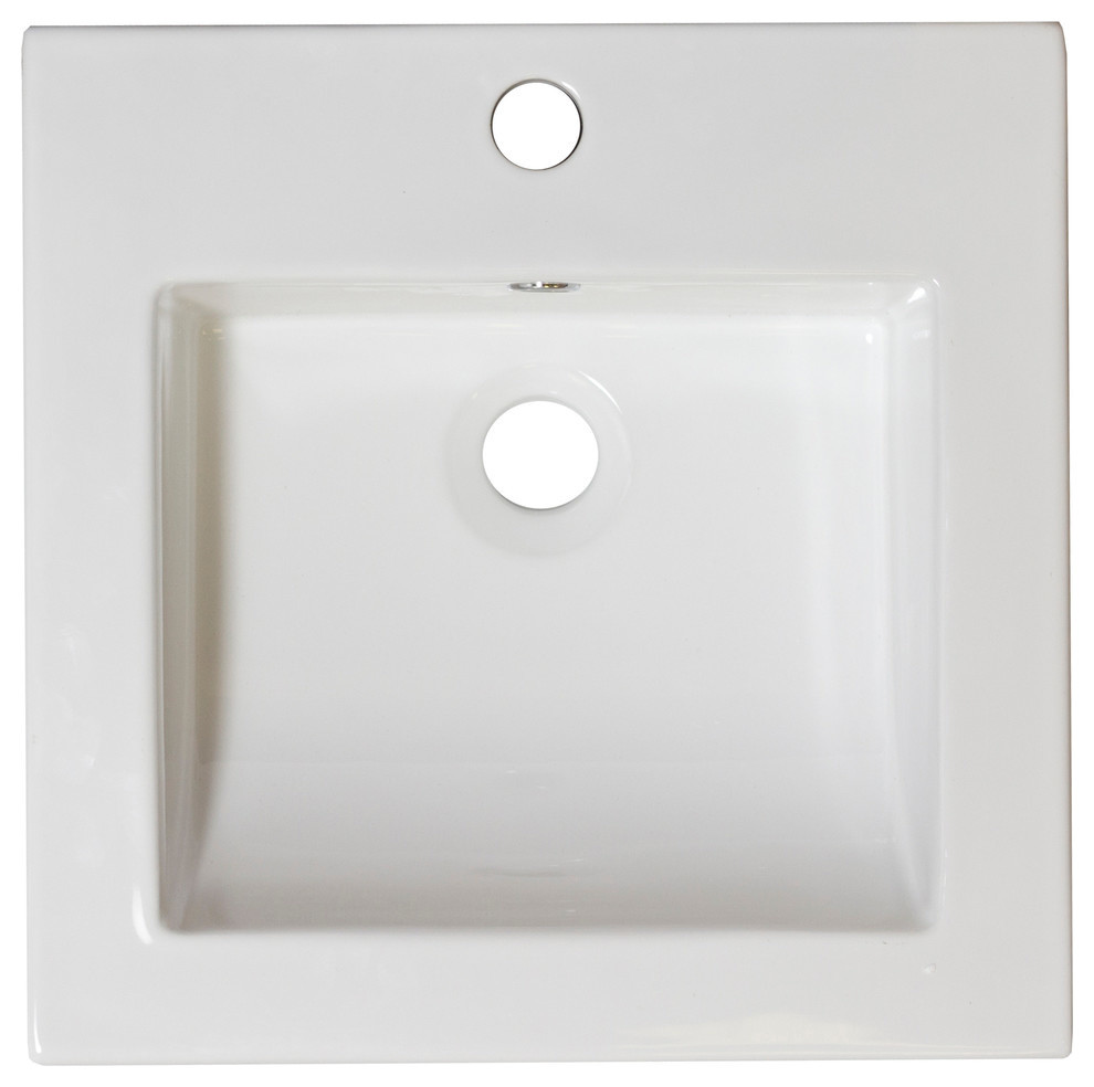 Ceramic Top, White Color For Single Hole Faucet, 21.5"x18"