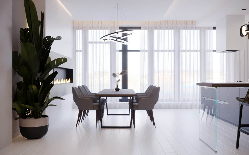 Кухня -столовая. Дизайн-проект таун-хауса в Новогорске