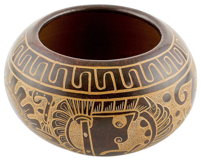 Novica Mystical Serpent Ceramic Decorative Vase Southwestern