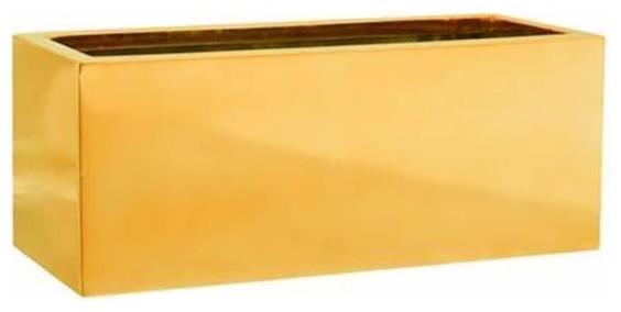 Trough Fiberstone Gold Planter, 20x40x20 CM