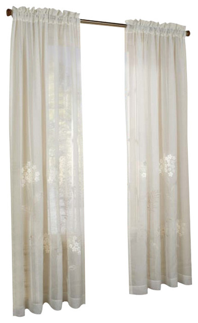 Rhapsody Hydrangea Layered Fabric 54 X 63 Pole Top Curtain Panel