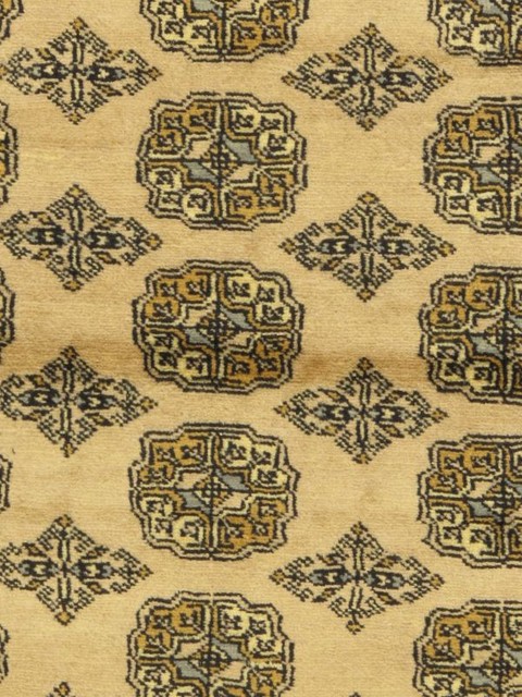 Hand-knotted Finest Peshawar Bokhara Beige Wool Rug 4'2" x 6'5"