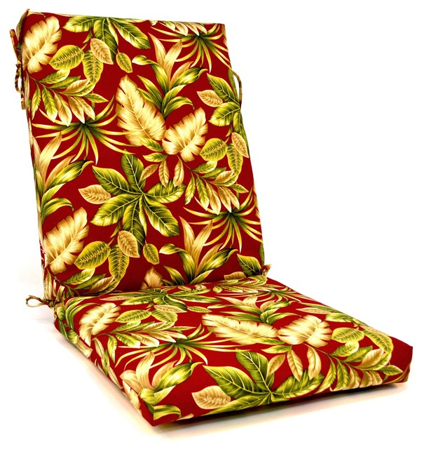 2 pack Tropical Floral High Back Chair Cushion Tropical Seat