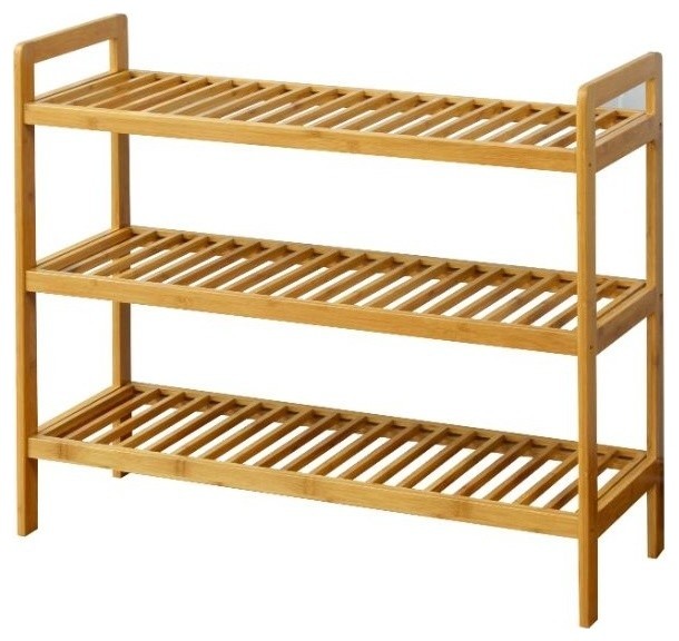 3 Tier Bamboo Shoes Rack By Urban Port Transitional Shoe Storage By Ami Ventures Inc