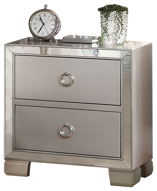 + best master borghese solid wood mirrored bedroom nightstand in silver/gold. voeville ii mirrored nightstand platinum