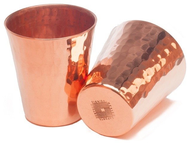 Sertodo Sharpshooter Shot Cups, Hammered Copper, 2 oz, Copper, Set of 2