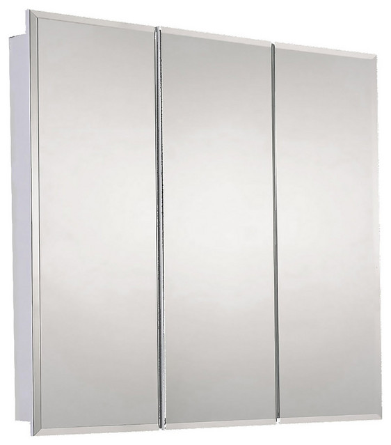 Tri-View Medicine Cabinet, 36"x36", Beveled Edge, Surface Mounted