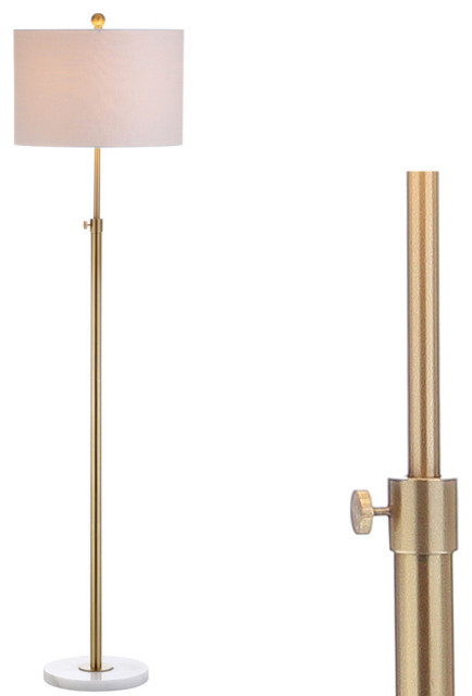 June 65 Adjustable Metal And Marble Floor Lamp Brass Contemporary Lamps By Buildcom Houzz Floor Lamps, Metropolis Chrome Torchiere Floor Lamp