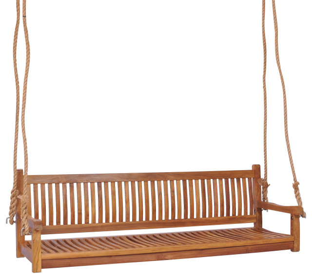 Teak Wood Elzas Triple Porch Swing Made From A Grade Teak Wood