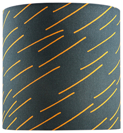 Slash Print Lampshade, Orange and Navy, Small