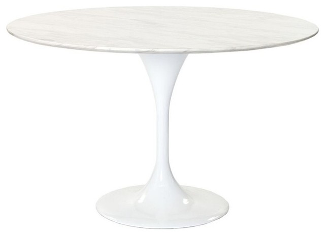 Lippa 48 Round Marble Dining Table White Midcentury Lippa 48 Round Marble Dining Table