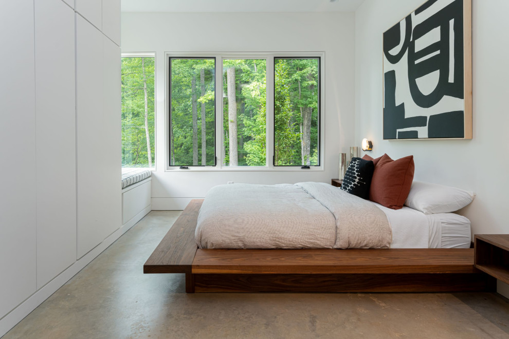 Foto di una camera da letto contemporanea di medie dimensioni
