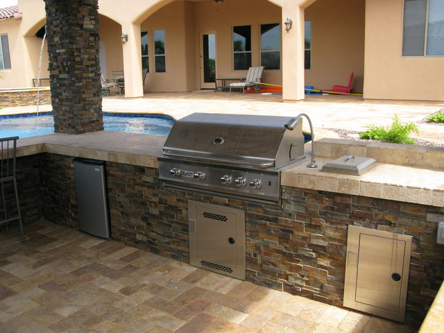Stacked Stone Ledger Panel Contemporary Pool Other By