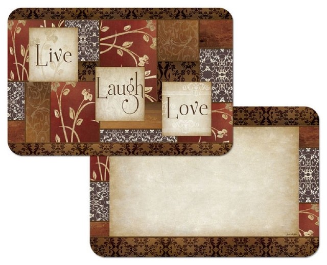 Reversible Plastic Wipe Clean Placemats, Spice of Life, Set of 4