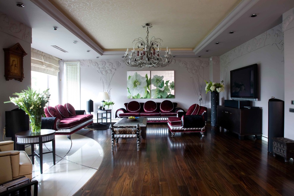 This is an example of a modern living room in Moscow.