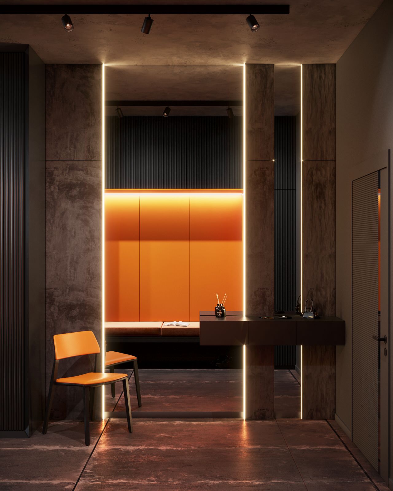 Монохромная квартира с террасой.