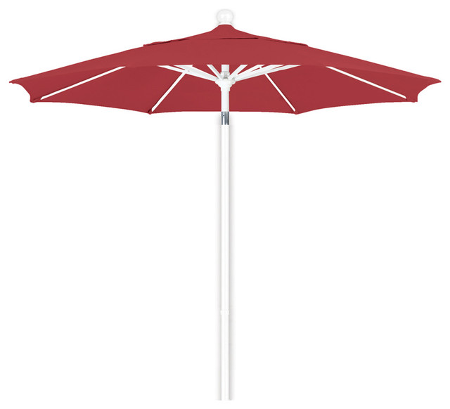 7 5 Foot Pacifica Fabric Aluminum Pulley Lift Patio Umbrella 7 5 Foot Pacifica Fabric Aluminum Pulley Lift Patio Umbrella White Pole Contemporary Outdoor