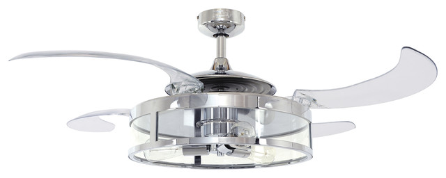 Fanaway Clic Retractable 4 Blade Ceiling Fan Chrome And Clear Fanaway Clic Retractable 4 Blade Ceiling Fan Chrome And Clear