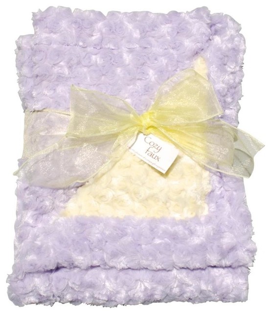 Baby Blanket, Lavender and Yellow